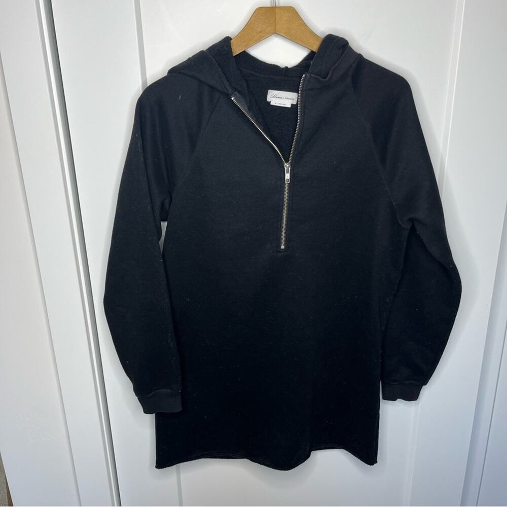 Revolve Lovers + Friends Black Quarter Zip Sweatshirt Dress Size XS